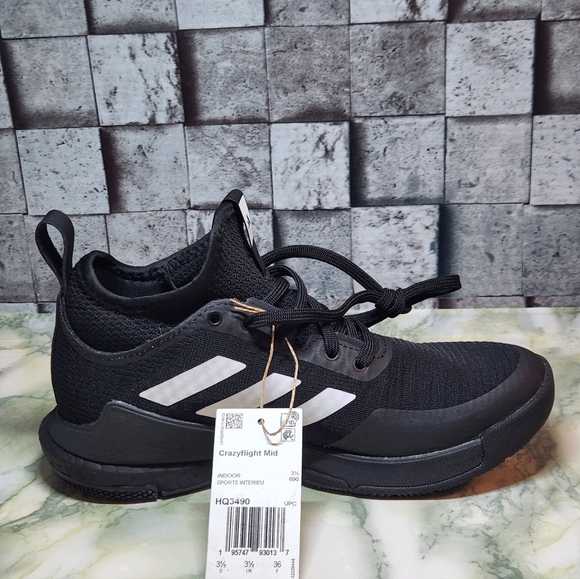 Adidas CRAZYFLIGHT Mid 2023 Withe Silver Metallic.. Woman's size 5 - Picture 2 of 11